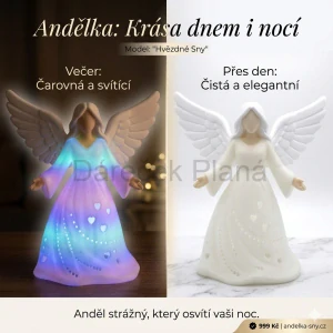 Andělky 24 cm Světlo, klid a harmonie - fluorescenční (svítí ve tmě)