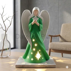 Andělky 24 cm Světlo, klid a harmonie - zelená